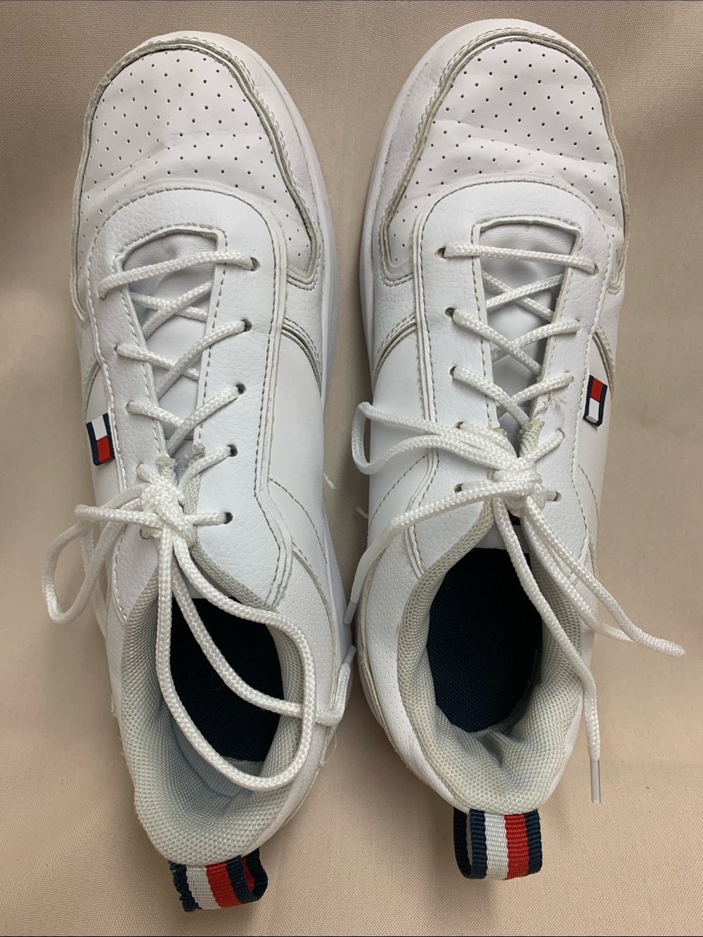 Tommy Hilfiger Men's Lei Stripe Faux Leather Cupsole Sneakers - White